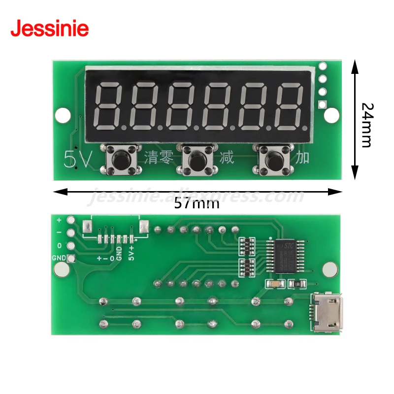 Módulo contador digital de 3 6 y 4 dígitos DC 4-25V 0,36 pulgadas Módulo contador de conmutación de bajo nivel suma resta y limpieza cero - imagen 3
