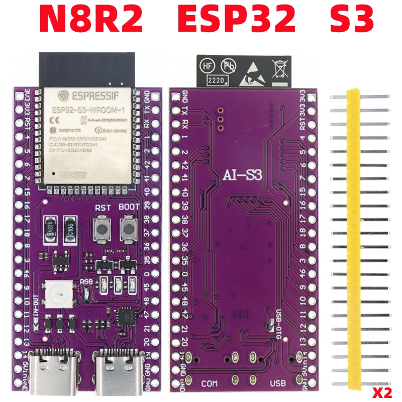 ESP32 ESP32-C3 AI-C3 ESP32-C3-DevKitM-1 ESP32-C3-MINI-1 AI-S3 ESP32-S3 N16R8 ESP32-S3-DevKit C Placa de desarrollo USB Dual tipo C - imagen 3