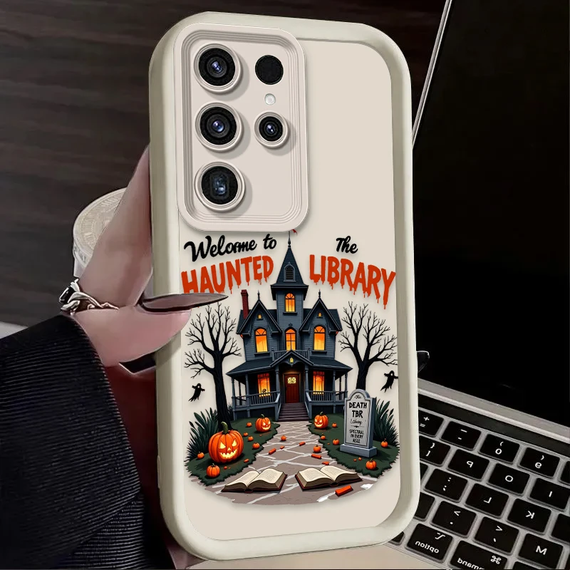 Funda con patrón de tema de Halloween para Samsung Galaxy S24 S23 S25 Ultra S22 S21 Plus FE A56 A36 A26 A16 A06 A15 A25 A35 A55 5G - imagen 4