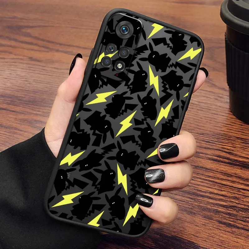 Lindo p-pikachus p-pokemones para Xiaomi Redmi Note 13R 13 12S 11 12T 11S 11E 11T 10 Pro Plus funda de teléfono translúcida esmerilada - imagen 3