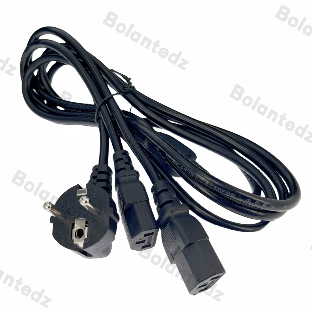 Cable adaptador divisor tipo Y, enchufe macho de 2 clavijas europeo de la UE a doble IEC C13 hembra - imagen 2