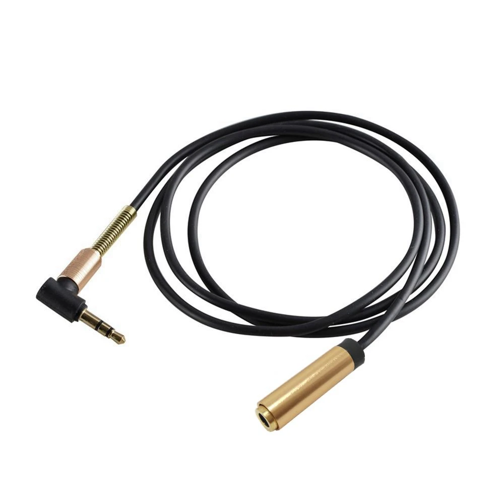 Conector de 1m de 3,5mm para enchufar cable de audio estéreo universal HIFI y 90 °   cable de audio auxiliar automático de ángulo - imagen 2