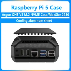 Argon ONE V3 Raspberry Pi 5: Caja M.2 NVMe con Disipador Aluminio