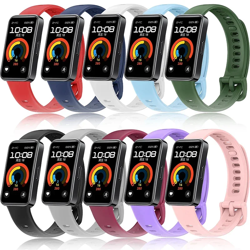 Correas de reloj para Huawei Band 10-9-8-NFC, pulsera de repuesto, pulsera deportiva de silicona suave en Smart Band 9, accesorios de correa de reloj - imagen 2