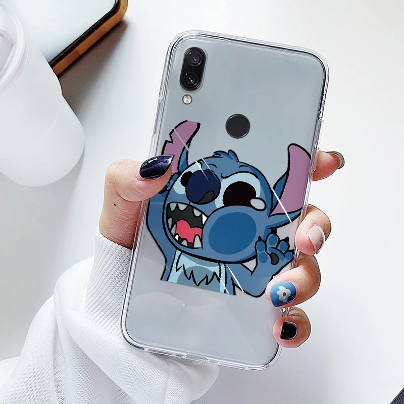 Para Redmi Note 7 Pro 7S contraportada de lujo transparente funda de teléfono Lilo & Stitch Lover Fundas de dibujos animados para Redmi Note7 Shell bolsas - imagen 5