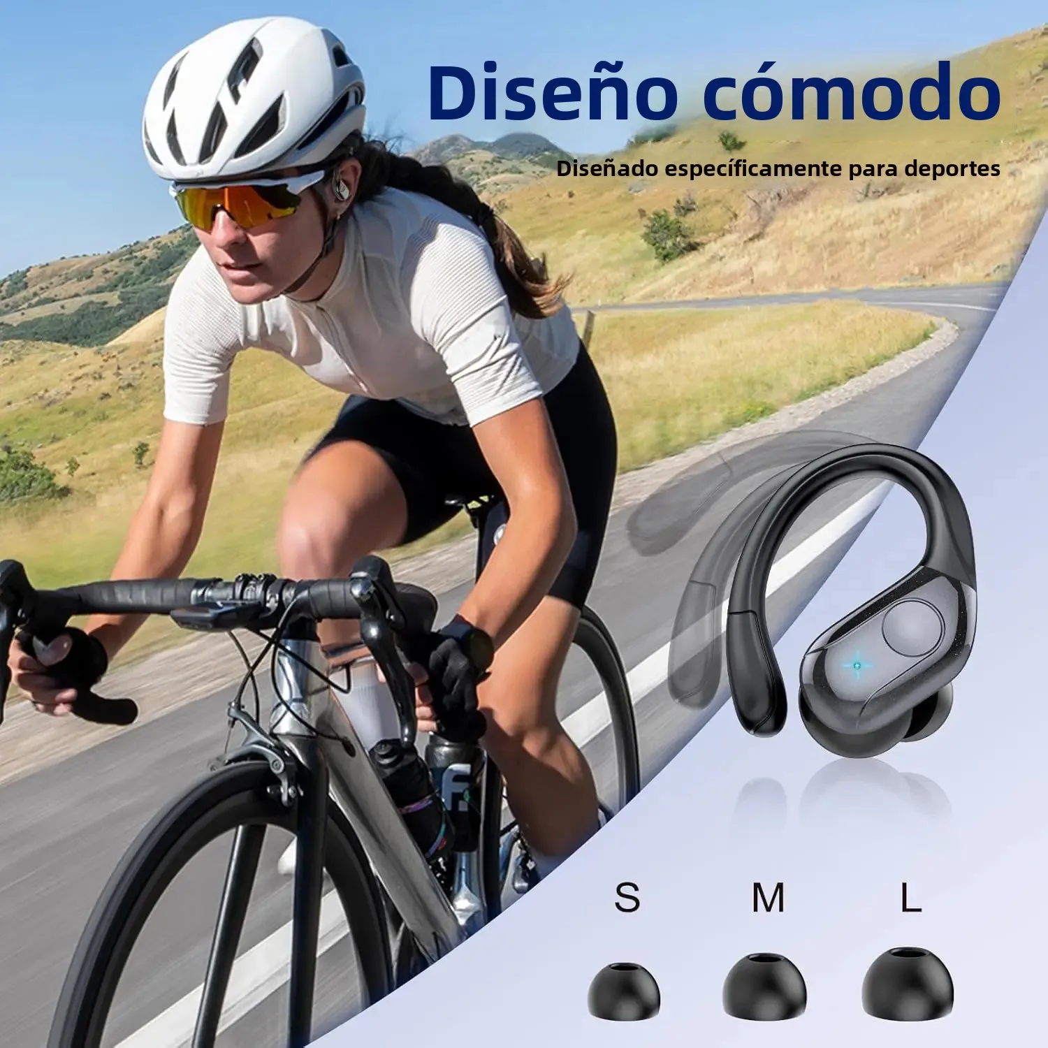 Auriculares inalámbricos, auriculares Bluetooth 5,4, graves estéreo, micrófono intrauditivo con cancelación de ruido, auriculares deportivos impermeables IPX7, reproducción 75H - imagen 5