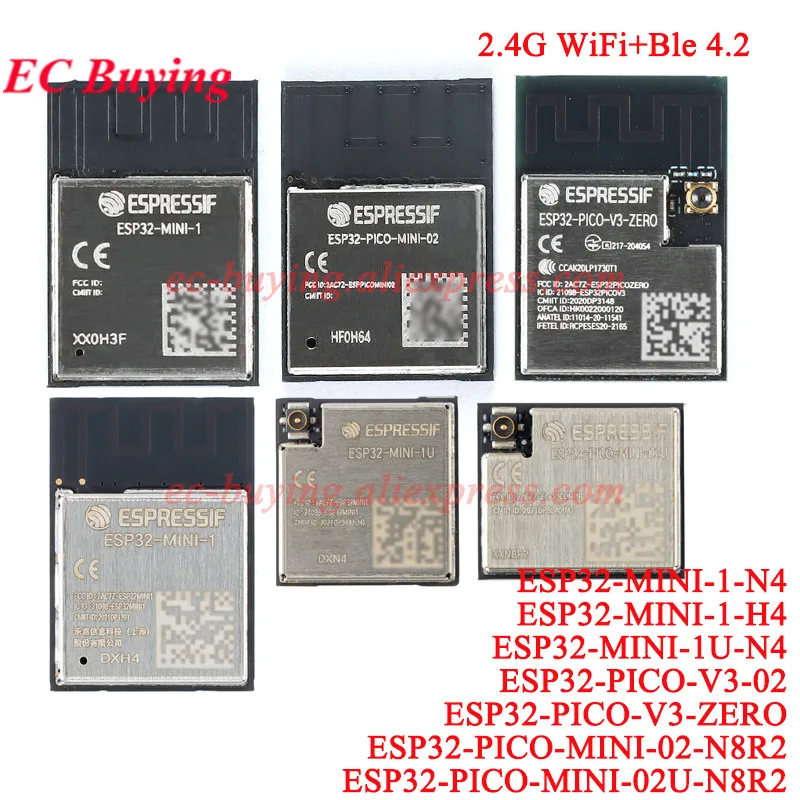 ESP32-PICO ESP32-PICO-V3-ZERO ESP32-PICO-MINI-02 02U ESP32-MINI-1U 1 N4 H4 N8R2 Red 2,4G WiFi Ble 4,2 Módulo MCU inalámbrico