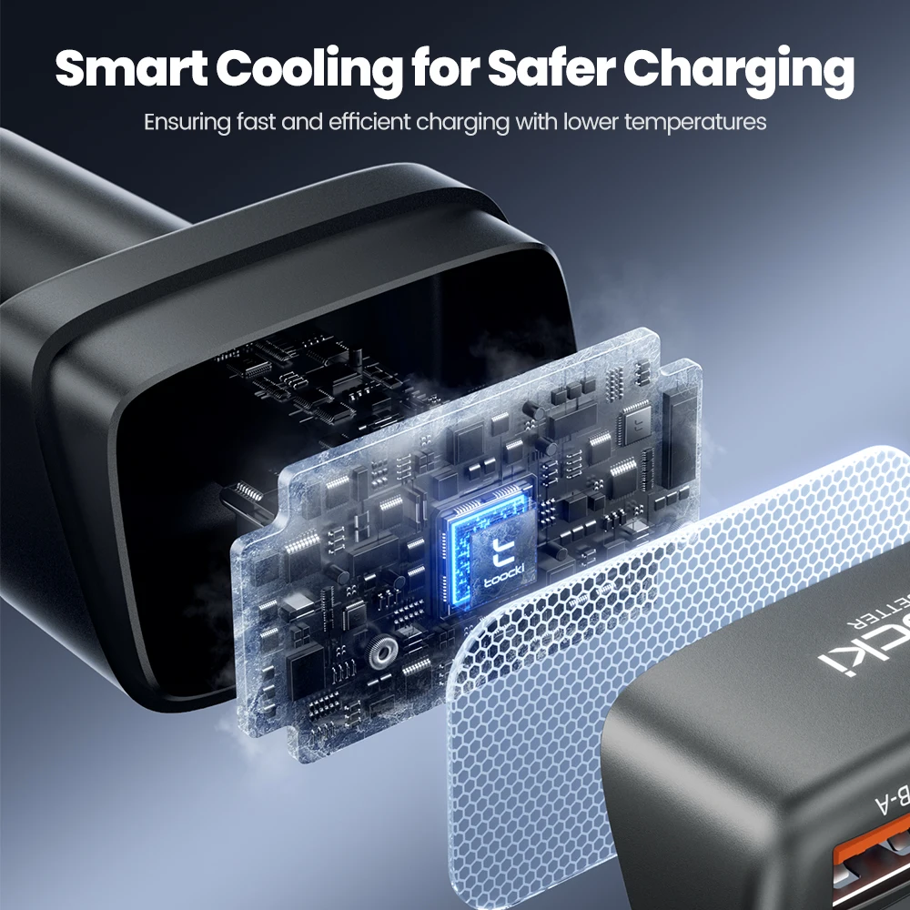 Toocki 105W cargador de coche 3 en 1 PPS PD45W 30W carga rápida pantalla TFT tipo C cargador de teléfono de coche para iPhone 17 16 Samsung S23 S24 - imagen 4