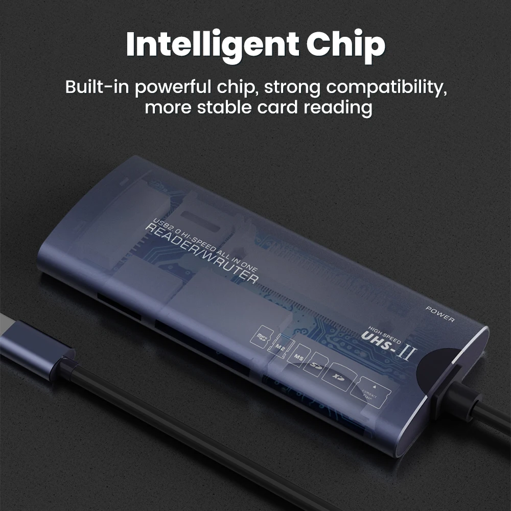 Lector de tarjetas 6 en 1 USB tipo C a SD TF CF MS M2 XD adaptador de lector de tarjetas USB C de alta velocidad lector de tarjetas de memoria para accesorios de ordenador portátil - imagen 5