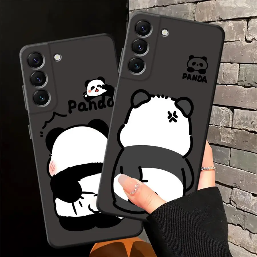 Funda de pareja de Panda para Samsung Galaxy A30 A15 A50 A04 A06 A05 A70 A17 A40 A16 A10 A12 A20 A13 funda de teléfono suave negra - imagen 5