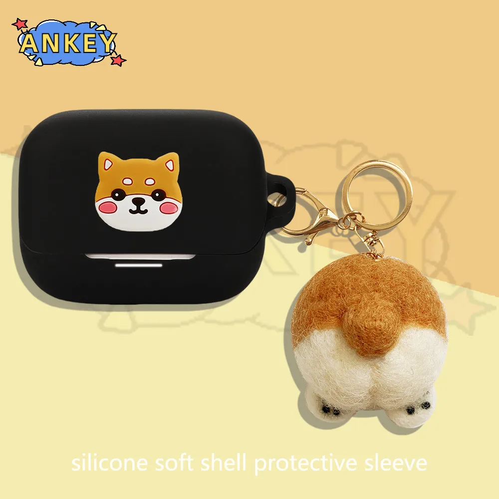 Funda para Anker Soundcore K20i, fundas de silicona, auriculares bonitos de cerdo, funda protectora suave para auriculares, piel para auriculares con colgante