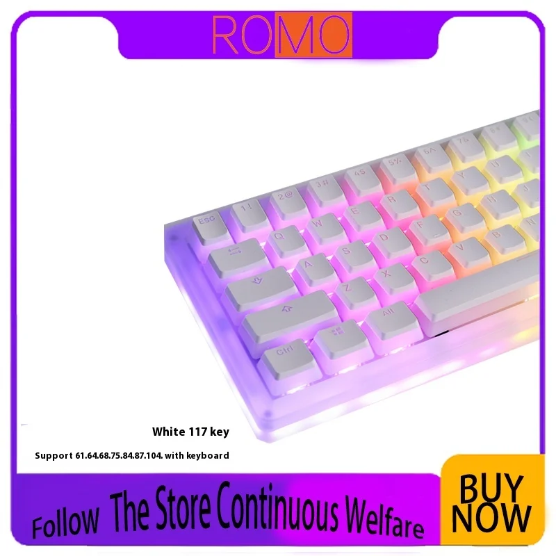 Teclado mecánico personalizado Womier Glass Illusion, 61 teclas, Rgb, intercambiable en caliente, acrílico transparente, regalo, 2024