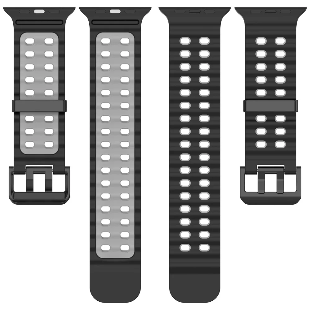 Sports Silicone Watch Strap For Apple Watch Ultra 2 49mm 46mm 45mm 44mm Watchband For iWatch Series 10 9 8 7 se Band Bracelet - imagen 4