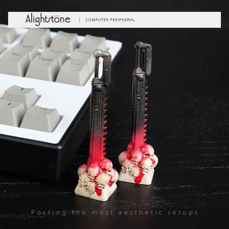 Juego de teclas con tema Alightstone, teclas originales personalizadas hechas a mano con cruz en relieve de resina 3D para accesorios de teclado mecánico, regalo - imagen 3