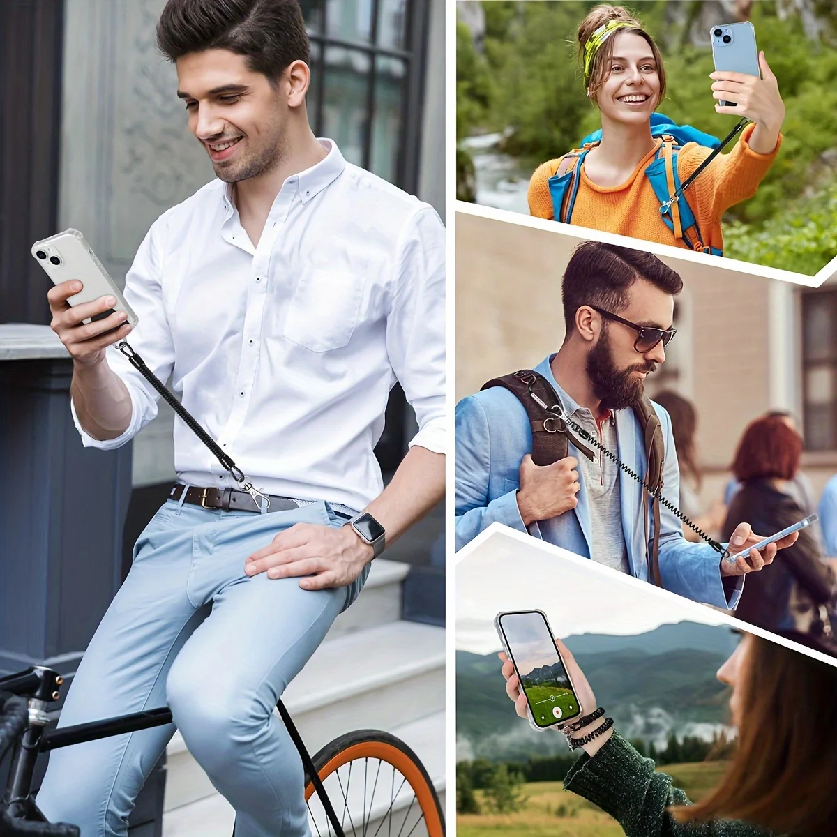 Correa para teléfono, correa para teléfono con pestaña para teléfono para esquí al aire libre, senderismo, ciclismo, escalada para todos los teléfonos inteligentes - imagen 2