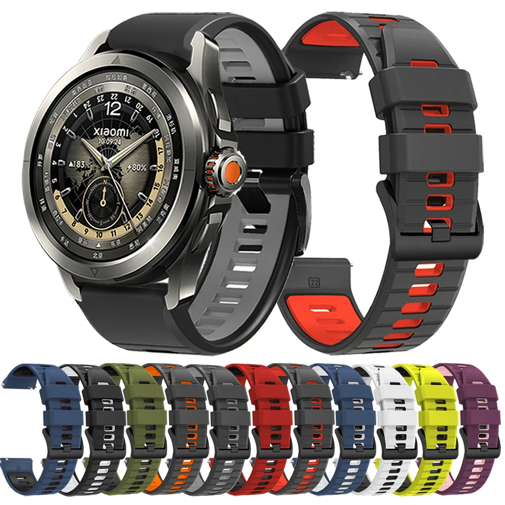 Bandas de silicona de 22mm para Xiaomi Watch S2 46mm/42mm S1 Pro/Active S3 S4 color 2 Mi pulsera de reloj Xiaomi Watch S4 Correa deportiva suave