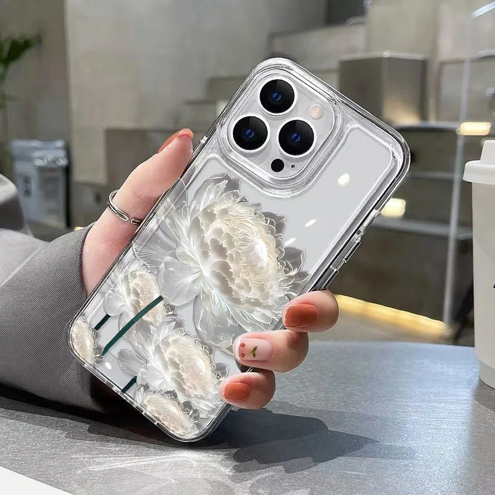 Funda de teléfono para Samsung Galaxy A56 5G A55 A36 A26 A16 A15 A35 A34 A33 A54 A53 A52s A25 A14 A13 A06 A05s A05 cubierta de flores de silicona - imagen 4