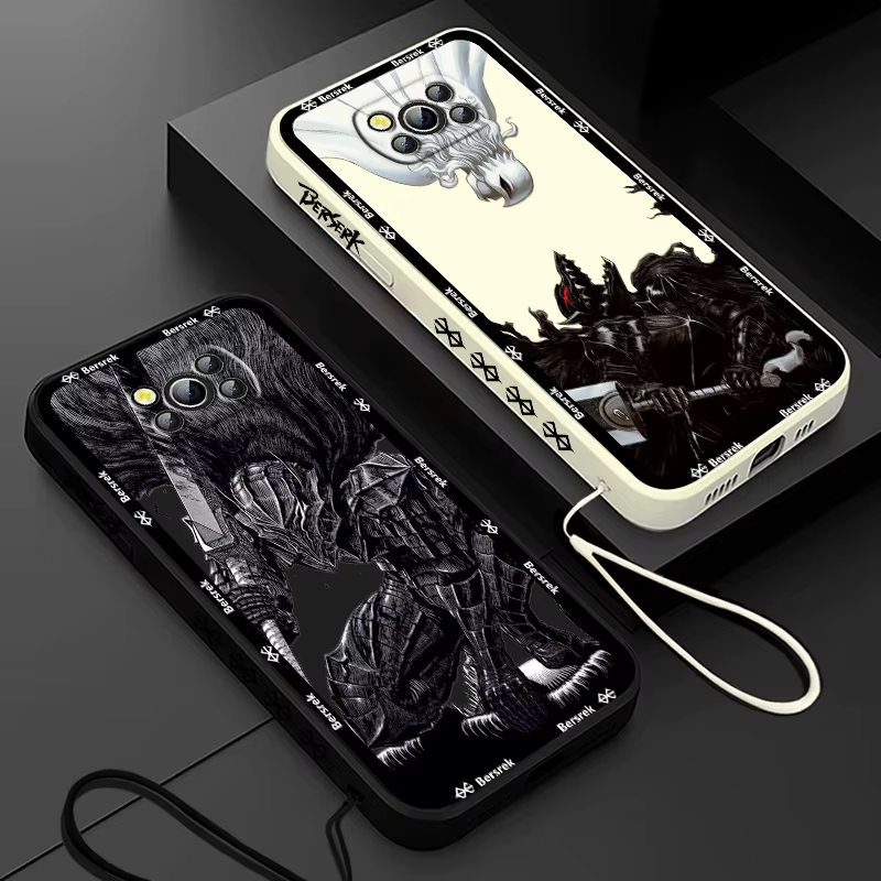 Funda de teléfono con cuerda líquida a la izquierda, carcasa Berserk Guts para Xiaomi Poco, X4, X3, F4, NFC, M6, M5, M4, M3, GT S Pro, 4G, 5G - imagen 2
