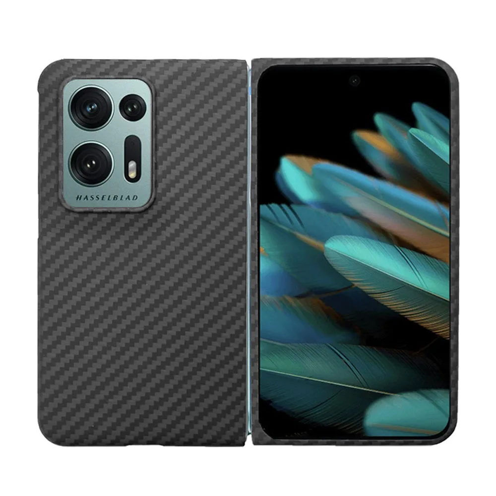 Funda OPPO Find N2 de carbono Real, funda protectora de fibra de carbono ultrafina para teléfono inteligente OPPO Find N2 - imagen 3