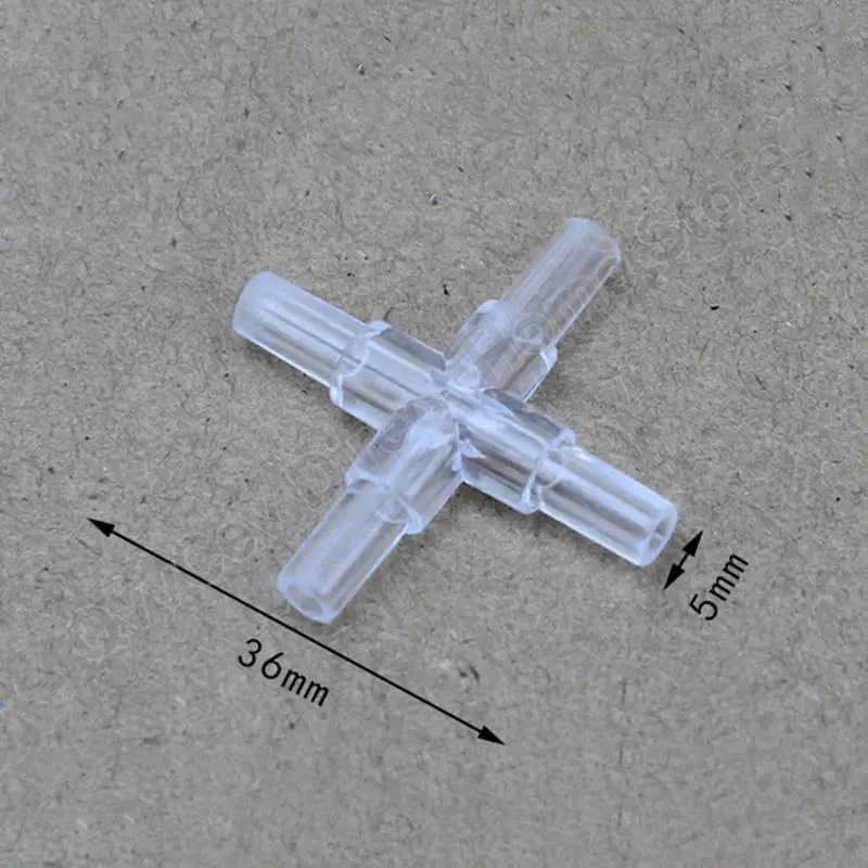 10 Uds 5mm transparente acuario pecera accesorios de tubería de agua bomba de aire tubo distribuidor divisores codo Tee conector acrílico - imagen 2