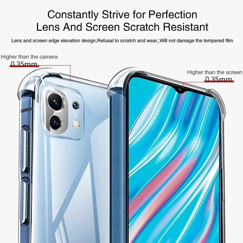 Fundas de Airbag transparentes originales para Xiaomi Mi 11 11X 11T Lite Pro Ultra 11i 11Lite NE Xiaomi11Pro 11 bolsas anticaída ultrasuaves