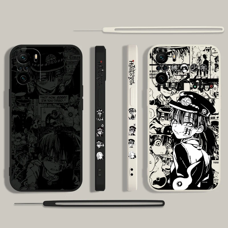 Hanako Kun-funda de teléfono con cuerda izquierda líquida para Xiaomi Redmi Note 13, 12, 12Pro, 11S, 11T, 10S, 10 Pro Plus, 5G - imagen 2