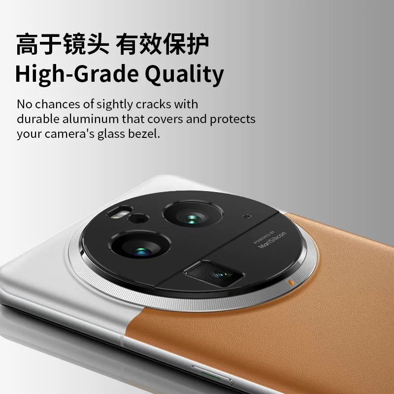 Lente de cámara de Metal para OPPO Find X6 Pro, cubierta de anillo de lente, vidrio protector para Find X6Pro, película de lente, estuche negro - imagen 3