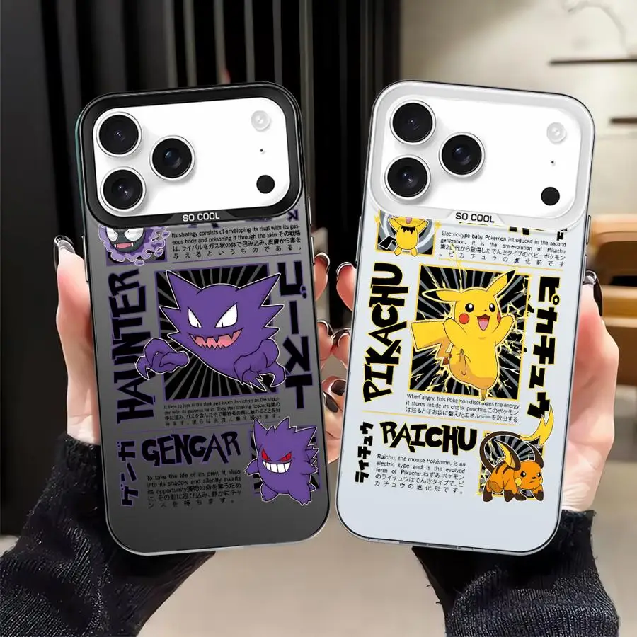 Funda Poke-monS Pika-chuS Gen-garS para iPhone 15 Plus 13 12 16e XS 14 16 17 Pro Max XR 11 17Air