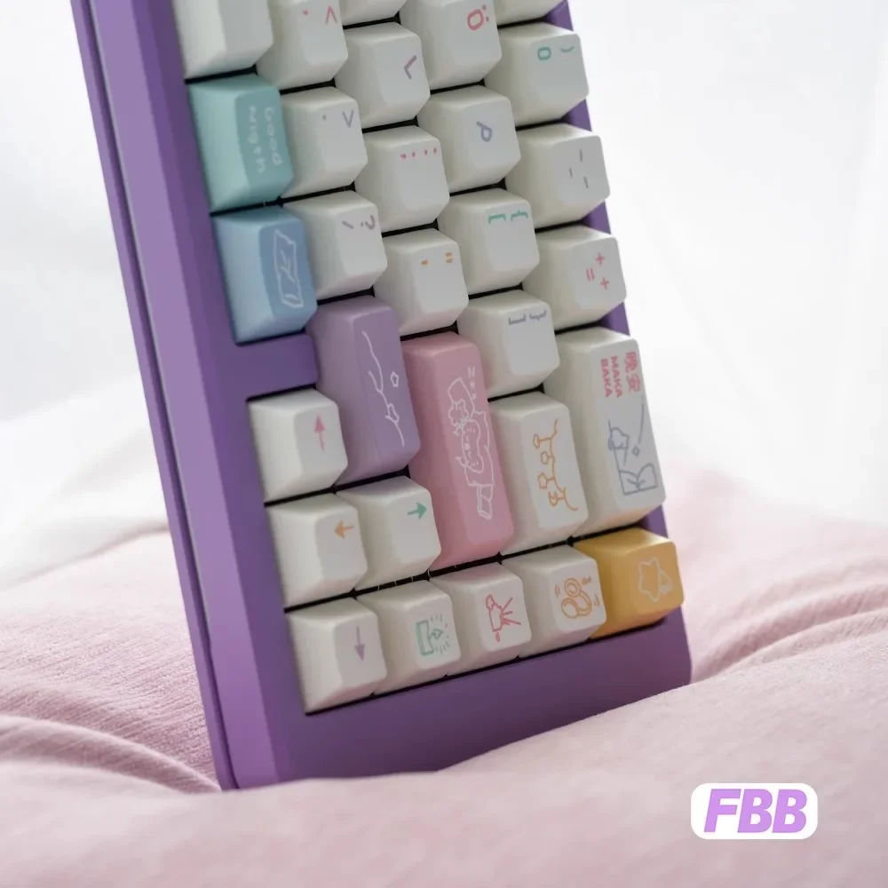 Juego temático Sleepwalking de 174 teclas PBT, tapa de tecla de perfil de cereza bonita personalizada para juegos, accesorios de teclado mecánico, regalo Lucky65V2 - imagen 4