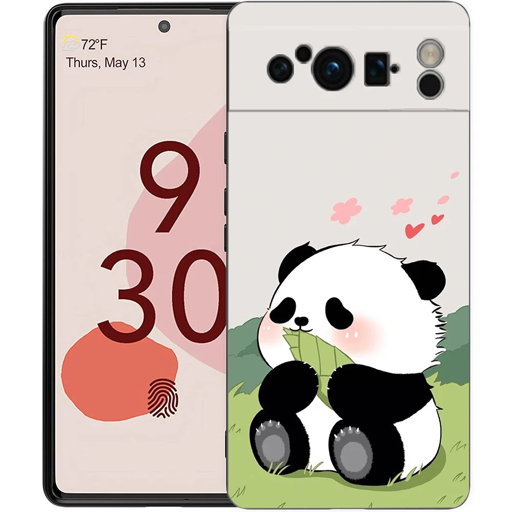 Coque de téléphone en silicone souple pour Google Pixel 8, 7, 6 Pro, 8A, 7A SnapTPU, antichoc, couverture noire, mignon, KrasnoClimbing, bambou - imagen 3