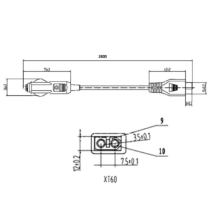 Cable de encendedor de cigarrillos para XT60, Cable de carga de batería de almacenamiento de energía profesional, Cable de carga de coche para suministros de automóviles - imagen 5