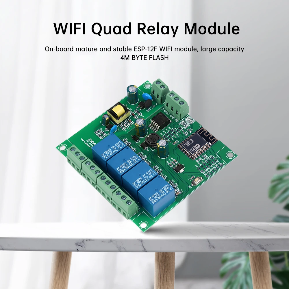 Módulo de relé WIFI inalámbrico ESP8266 de 4 canales, placa de desarrollo de ESP-12F AC/DC 5V/7-28V/5-80V, Control por aplicación remota e-welink - imagen 3