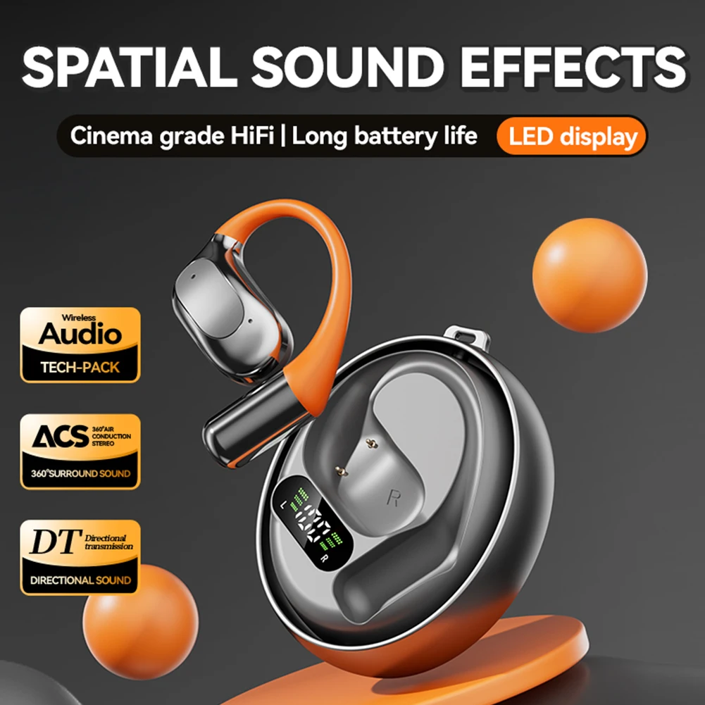 Auriculares inalámbricos Bluetooth M113, auriculares deportivos con reducción de ruido, resistentes al agua, con ganchos para las orejas, micrófono incorporado