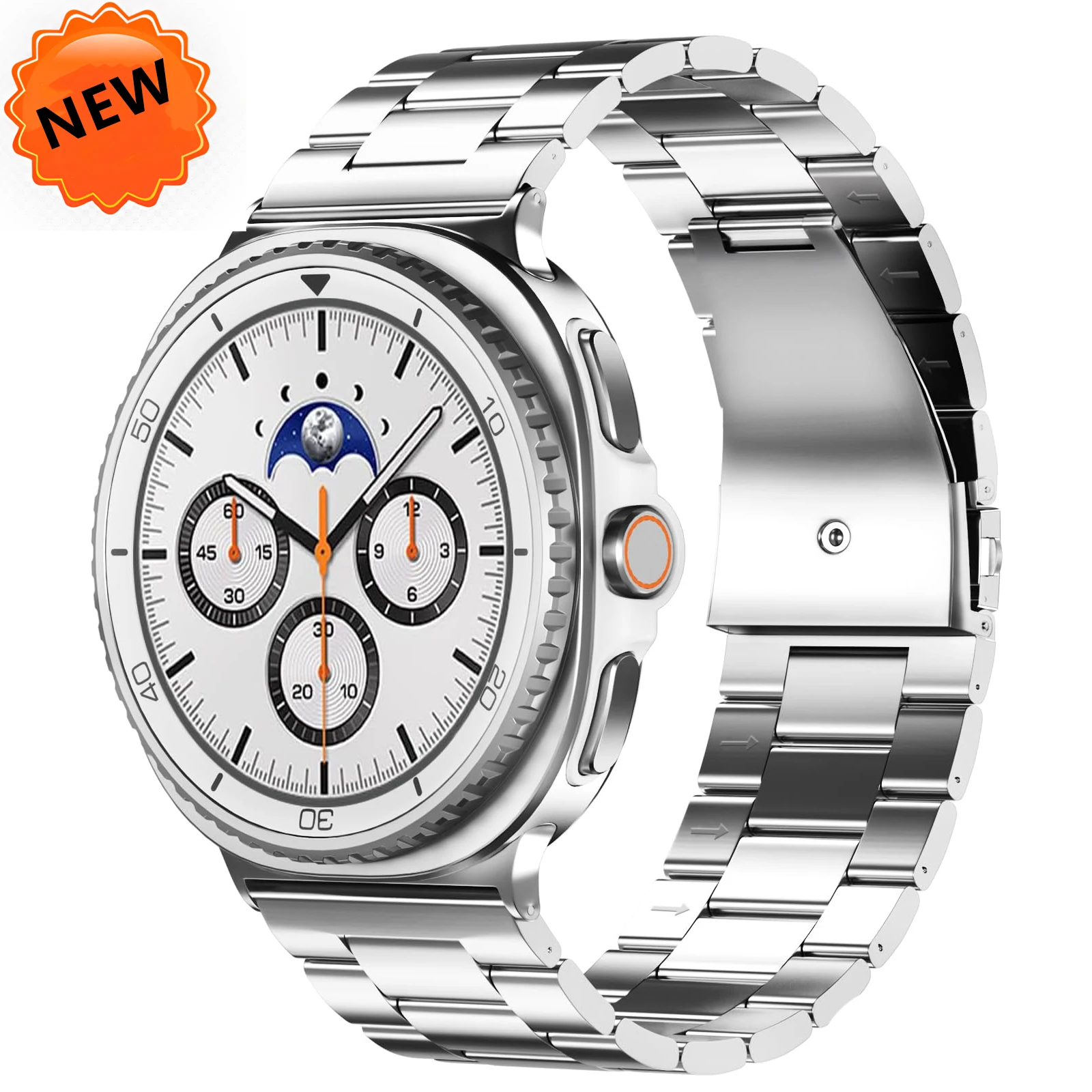 Correa de acero inoxidable para Samsung Galaxy Watch 8, Correa clásica de Metal de 46mm, Correa para Samsung Watch 8, 40mm y 44mm - imagen 2