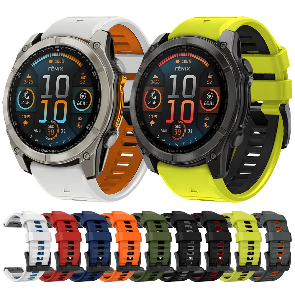 Correa de reloj deportiva QuickFit de silicona de 26mm y 22mm para Garmin Fenix 8 E 47mm 51mm 7X 7 Pro 6 6X/Epix Gen 2/Enduro 3 - imagen 2