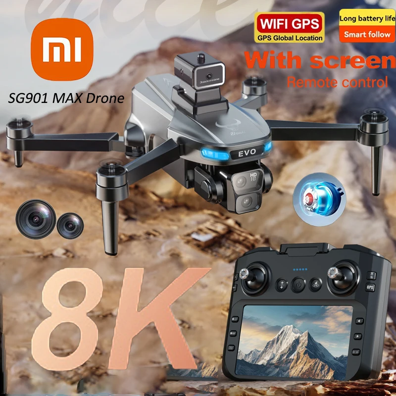 Xiaomi SG901 MAX Drone aéreo 8K HD cámara Dual GPS Motor sin escobillas evitación de obstáculos con pantalla Control remoto Dron plegable - imagen 2