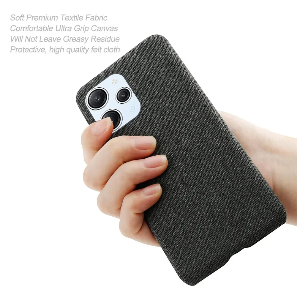 Funda de tela antideslizante para Xiaomi Redmi 12, 4G, Note 12R, Poco M6 Pro 5G, de lujo para Redmi12 funda de tela, Poco M6 Pro 5G - imagen 2