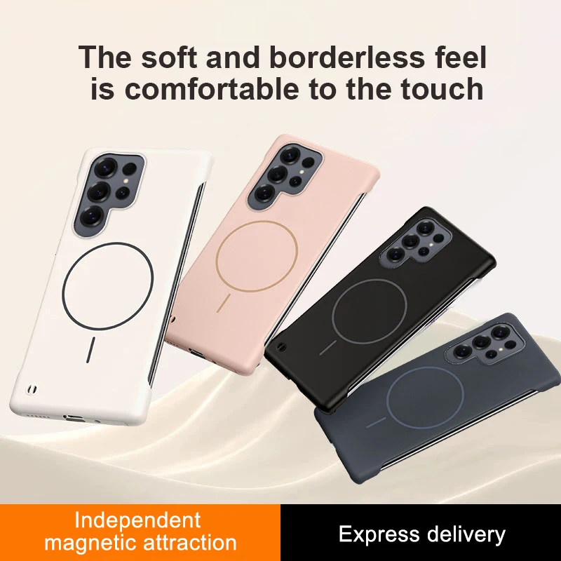 Funda ultrafina mate sin marco para Magsafe Samsung Galaxy S25 Edge S24 FE S23 S22 Ultra Plus, funda magnética a prueba de golpes - imagen 2