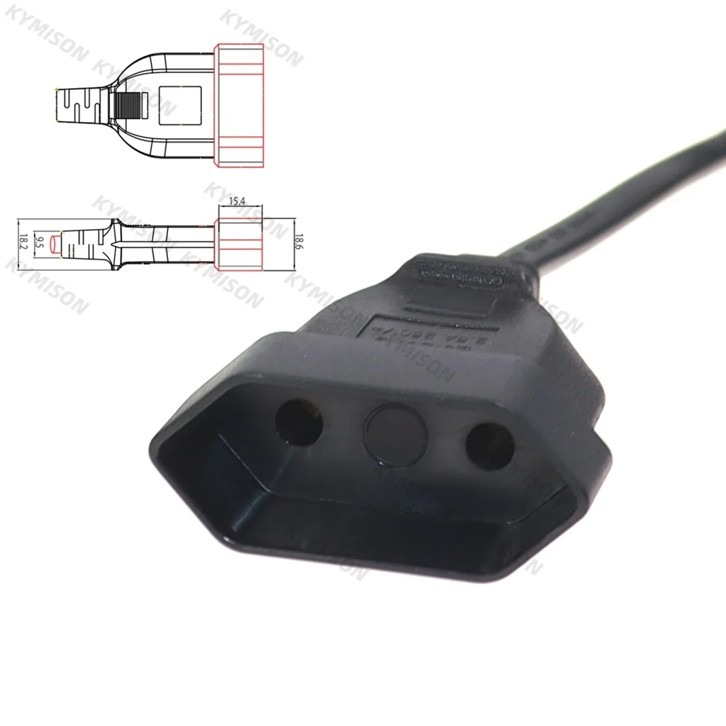 UE CEE7/16 UE 2 clavijas macho a hembra salida Dual, cable de extensión de salida de 2 vías Cable divisor de corriente europeo M/F - imagen 4