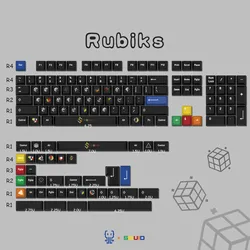 143 teclas/juego de teclas de cubo de Rubik, teclas de sublimación de tinte PBT, perfil de cereza, teclas a prueba de luz para teclado MX Switch Wooting