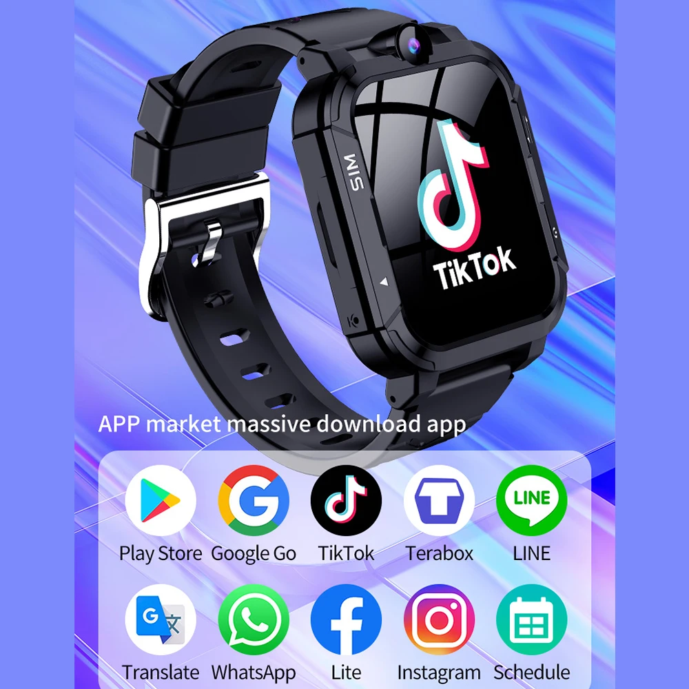 Reloj inteligente 4G para niños, 1 + 8GB, GPS, WiFi, rastreador, ubicación, videollamada, llamada SOS, Monitor trasero, reloj de teléfono, reloj inteligente, regalos para niños y niñas - imagen 3