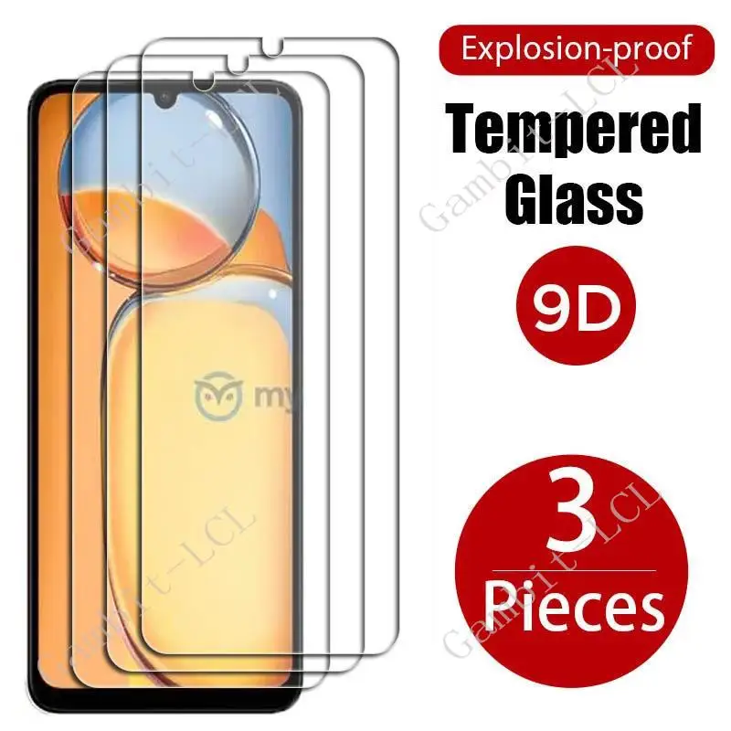 Protector de pantalla de vidrio templado para móvil, película protectora de pantalla de 6,74 pulgadas para Xiaomi Redmi 13C, Poco C65, PocoC65, 3 unidades