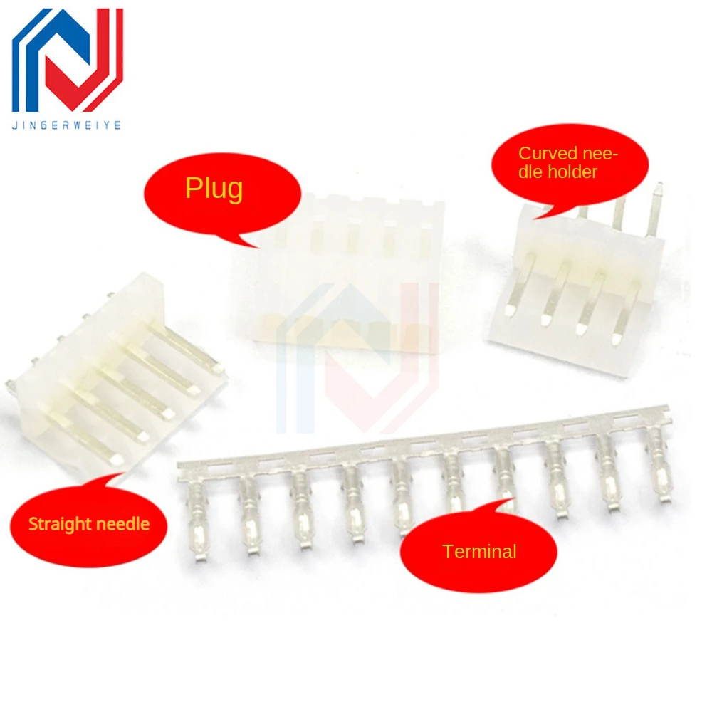 10 juegos de conectores Ch3.96, carcasa de enchufe con espaciado de 3,96mm, aguja recta, Base de aguja curva, Terminal 2P 3P 4P 5P 6P 7P-10P - imagen 5