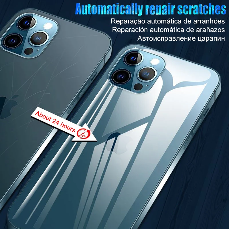 Protector de pantalla de cubierta completa para iPhone 15, 14, 13, 12, 11 Pro Max Mini, accesorios 8 7 Plus X XS XR SE, película de hidrogel trasera mate, 3 uds. - imagen 4