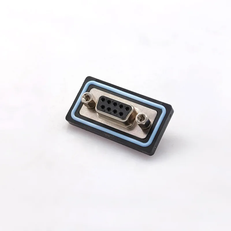 Conector DB9 IP68 RS232 485 D-SUB conector impermeable conector de 9 pines soldadura tipo D enchufe latón chapado en oro 3U - imagen 3