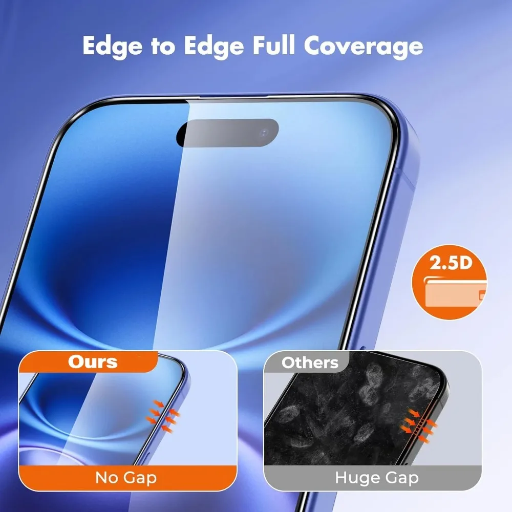 Protector de pantalla completa Ultra HD de 3 piezas para iPhone 17 16 15 14 Pro Max 15 14 Plus 13 12 11 Pro 16e 17 Air con película de lente de cámara de 3 piezas - imagen 5