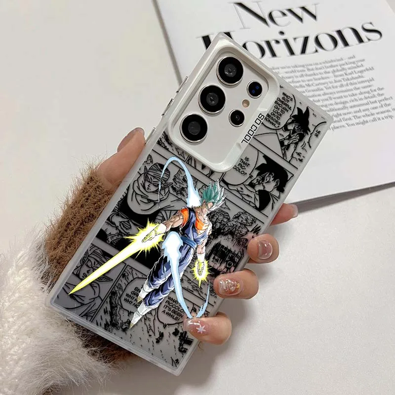 D-Dragon Ball Anime Saiyan para Samsung Galaxy S25 S24 S23 S22 S21 Ultra Plus funda plateada colorida para teléfono - imagen 3