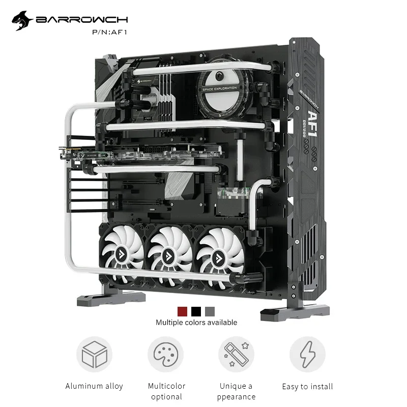 Barrowch-funda de copiadora de aleación de aluminio para EATX/ATX/mATX/ITX, edición limitada, fila múltiple fría, refrigeración por agua, PC, chasis abierto DIY - imagen 2