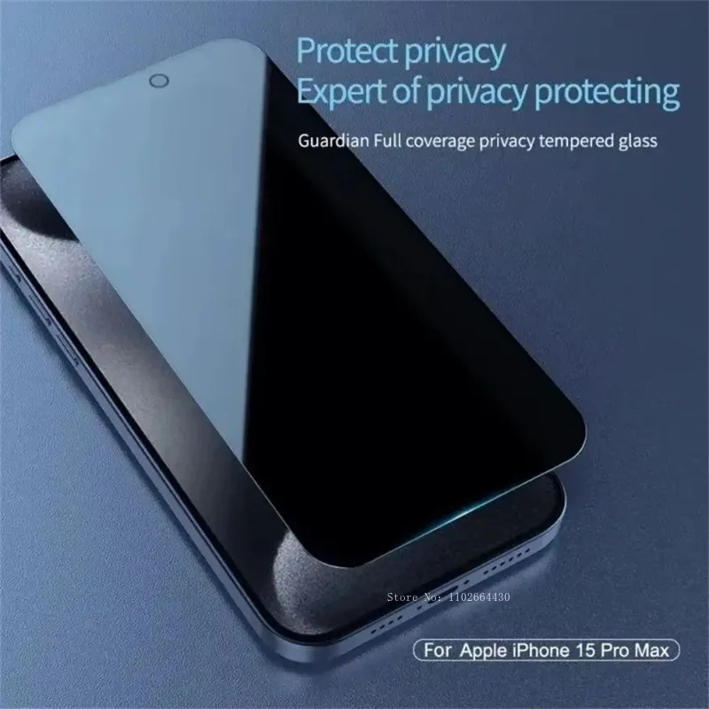 1-2 piezas de vidrio templado de privacidad para IPhone 16E 16 15 14 Plus 13 12 Mini 11 Pro Max XR X XS Max Protector de pantalla con revestimiento oleofóbico - imagen 3