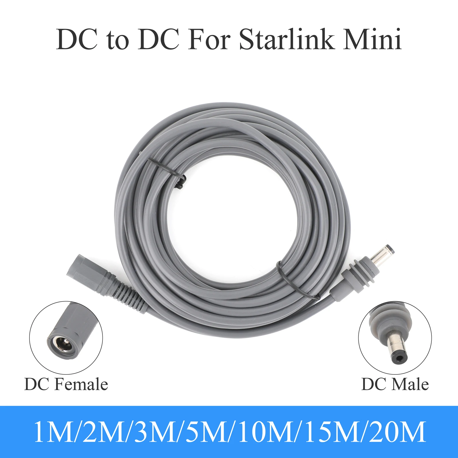Para Starlink Mini DC macho a DC cable de extensión de alimentación hembra 2/3/5/10/15/20m Plug and Play adecuado para Starlink MINI line - imagen 2